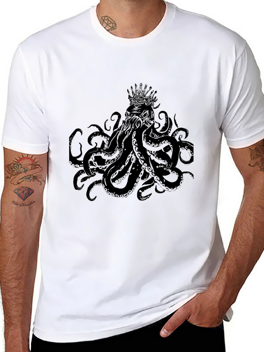 Mens Black Cthulhu Graphic Tee