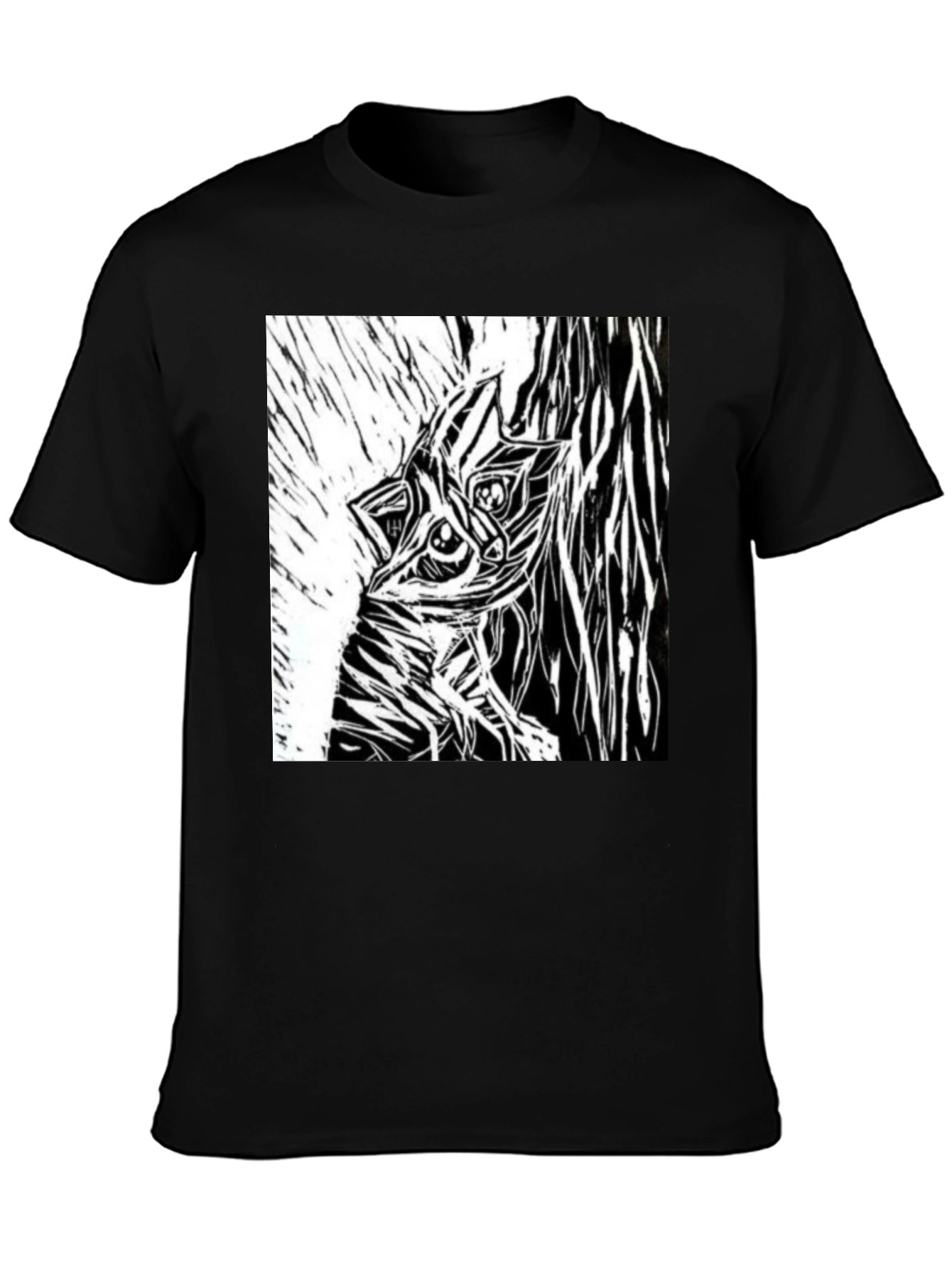 Abstract Creature Graphic Black T-Shirt