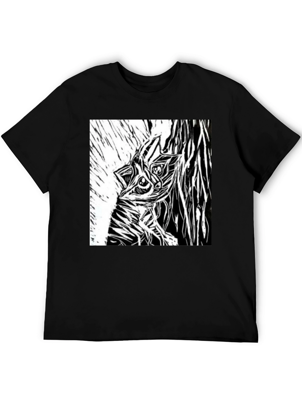 Abstract Creature Graphic Black T-Shirt