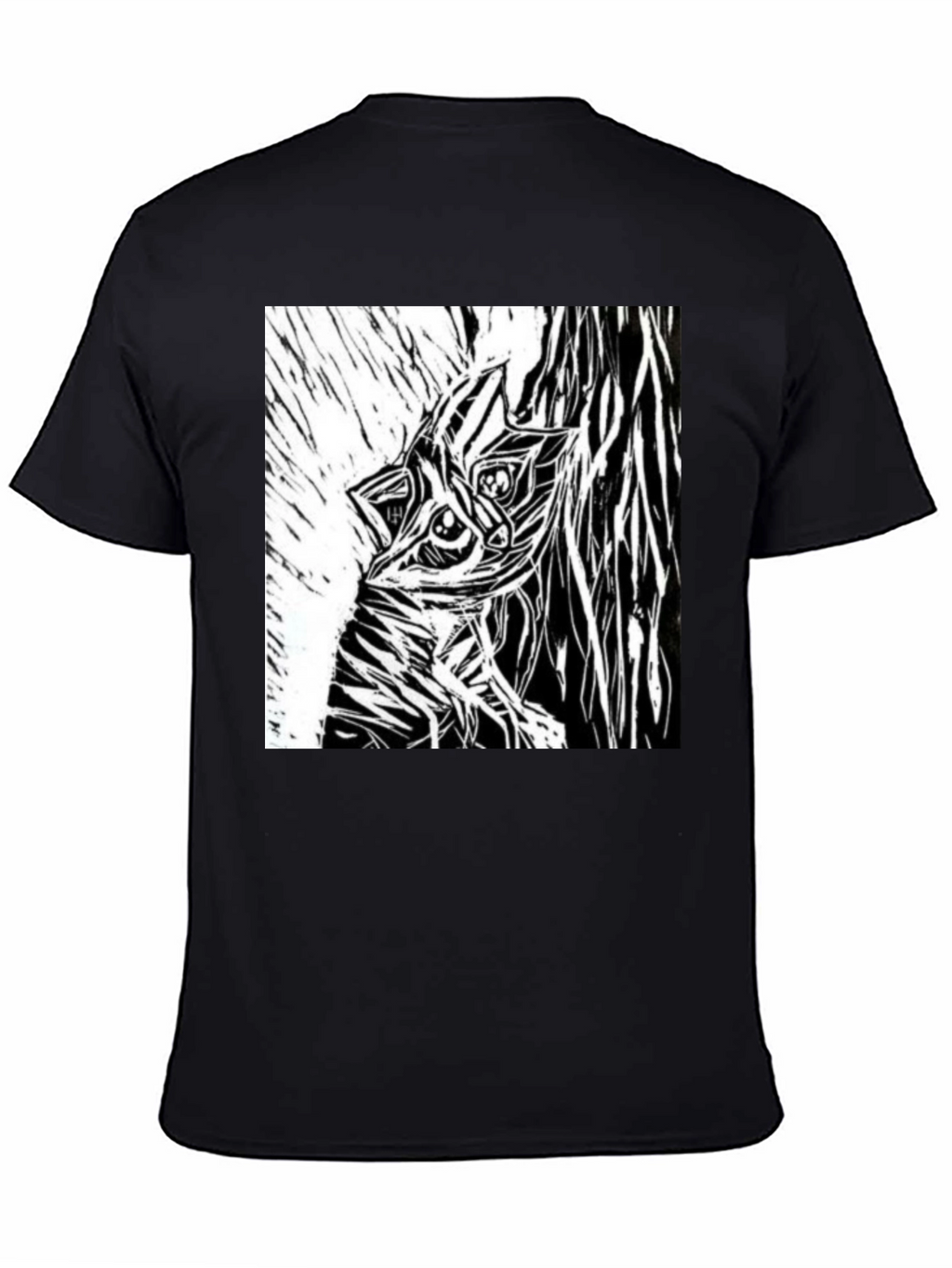 Abstract Creature Graphic Black T-Shirt
