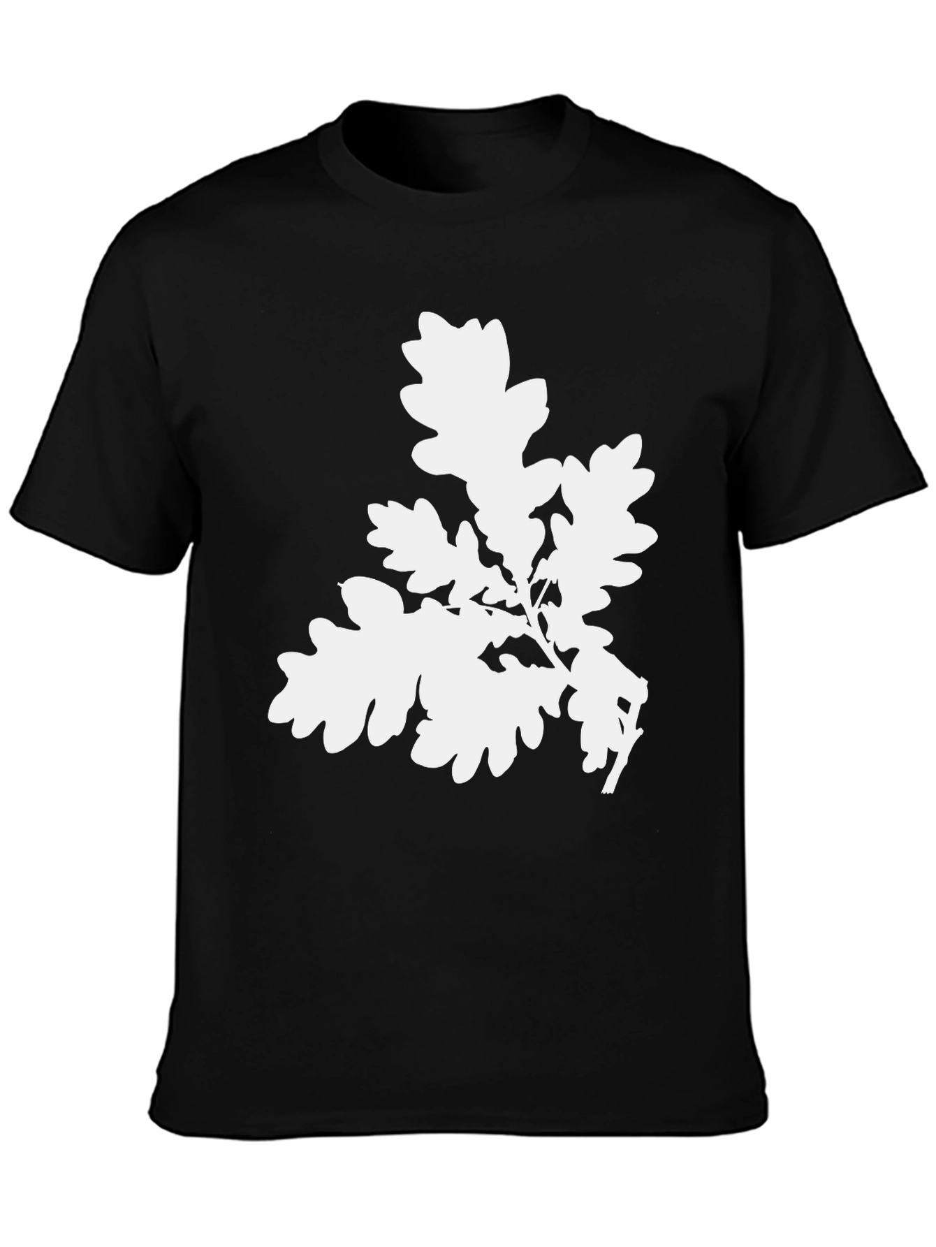 Oak Leaf Graphic Tee - Black Cotton Comfort