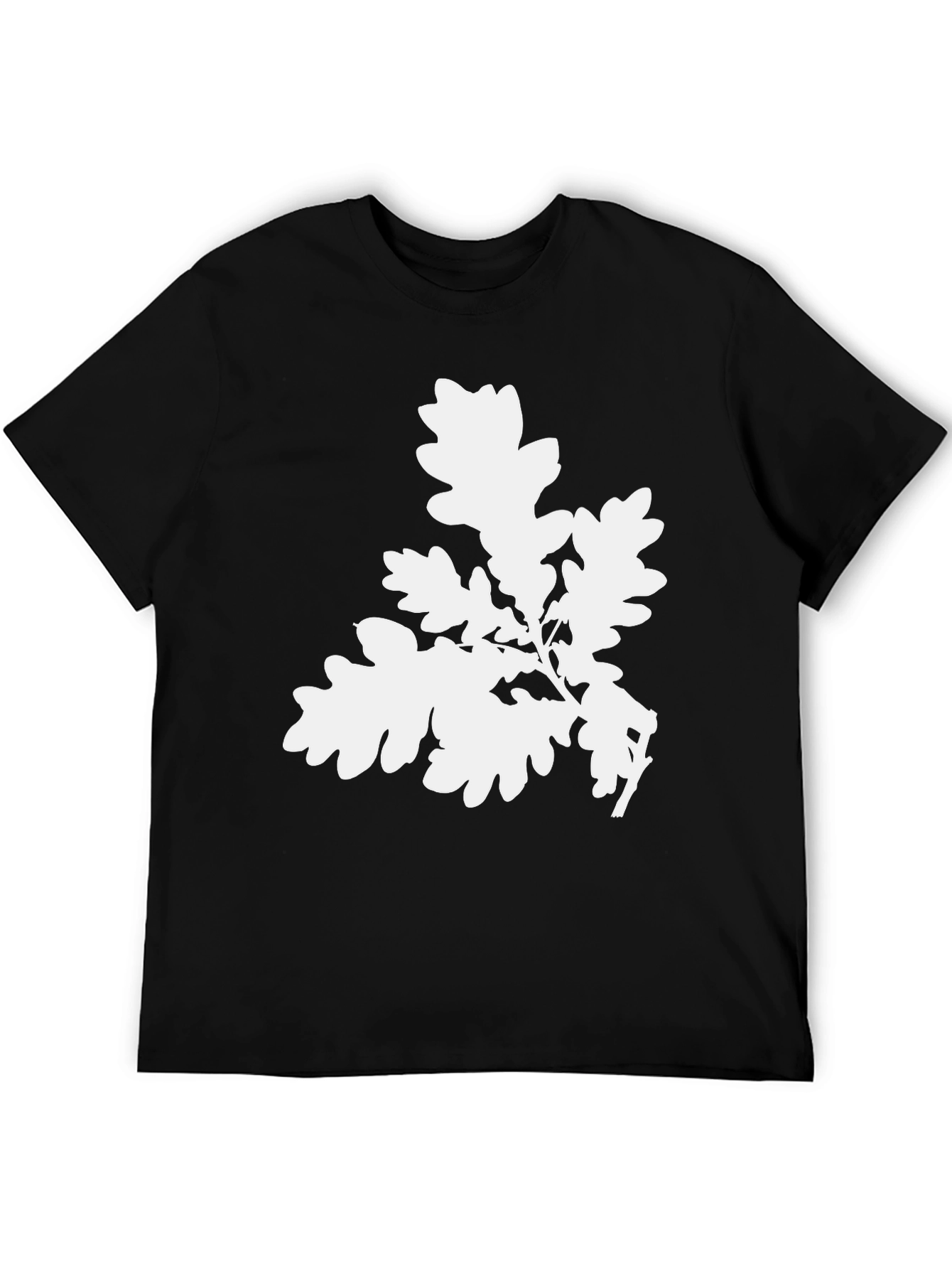 Oak Leaf Graphic Tee - Black Cotton Comfort