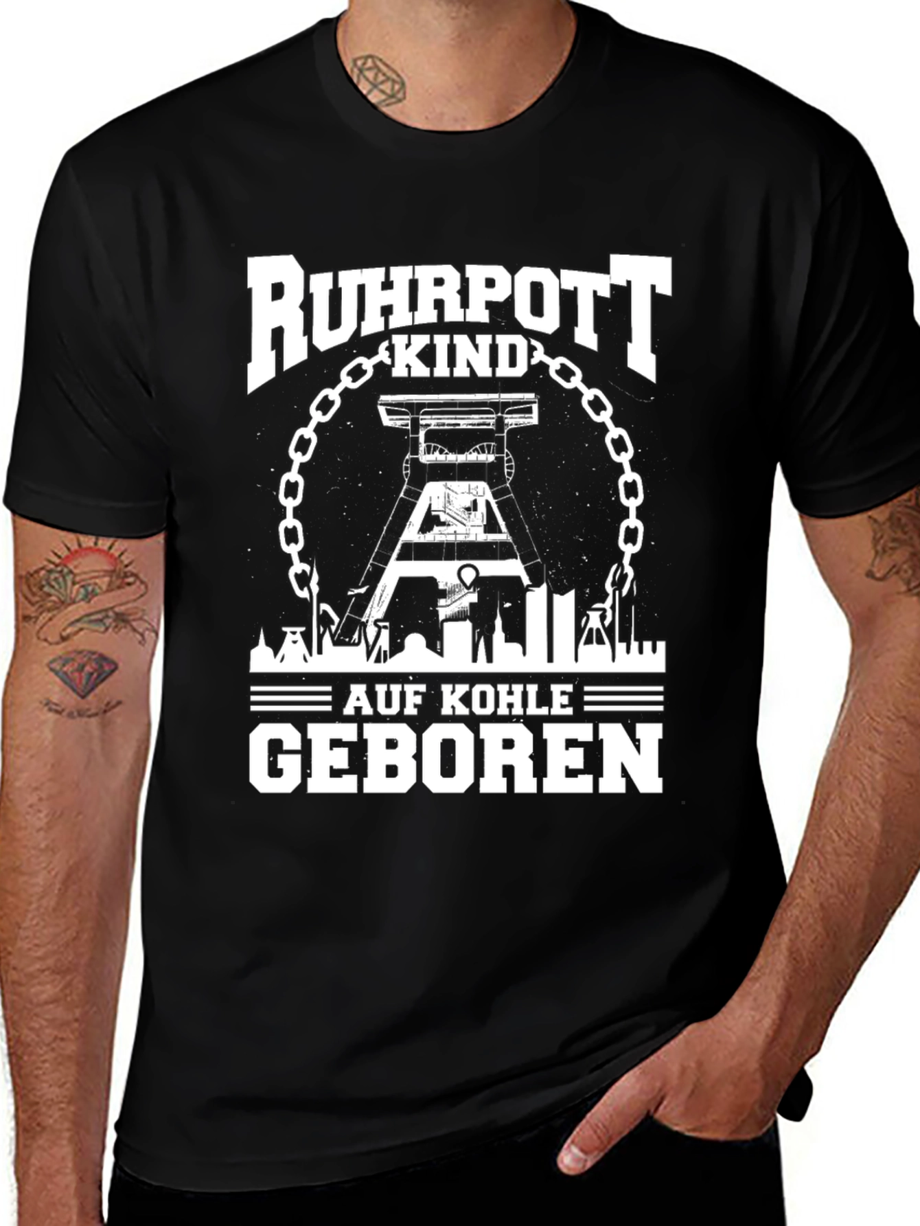 Ruhrpott Kind Coal Miner T-Shirt - Black Graphic Tee