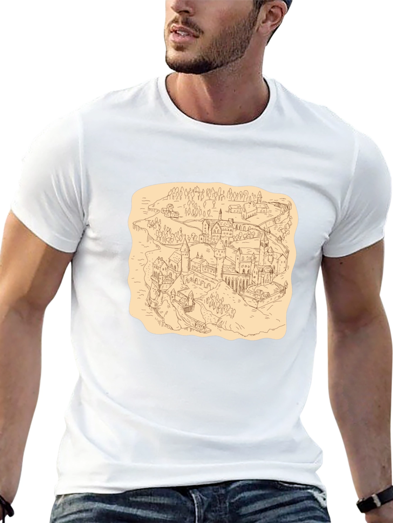 Wizarding World Map Tee - Black Cotton Shirt