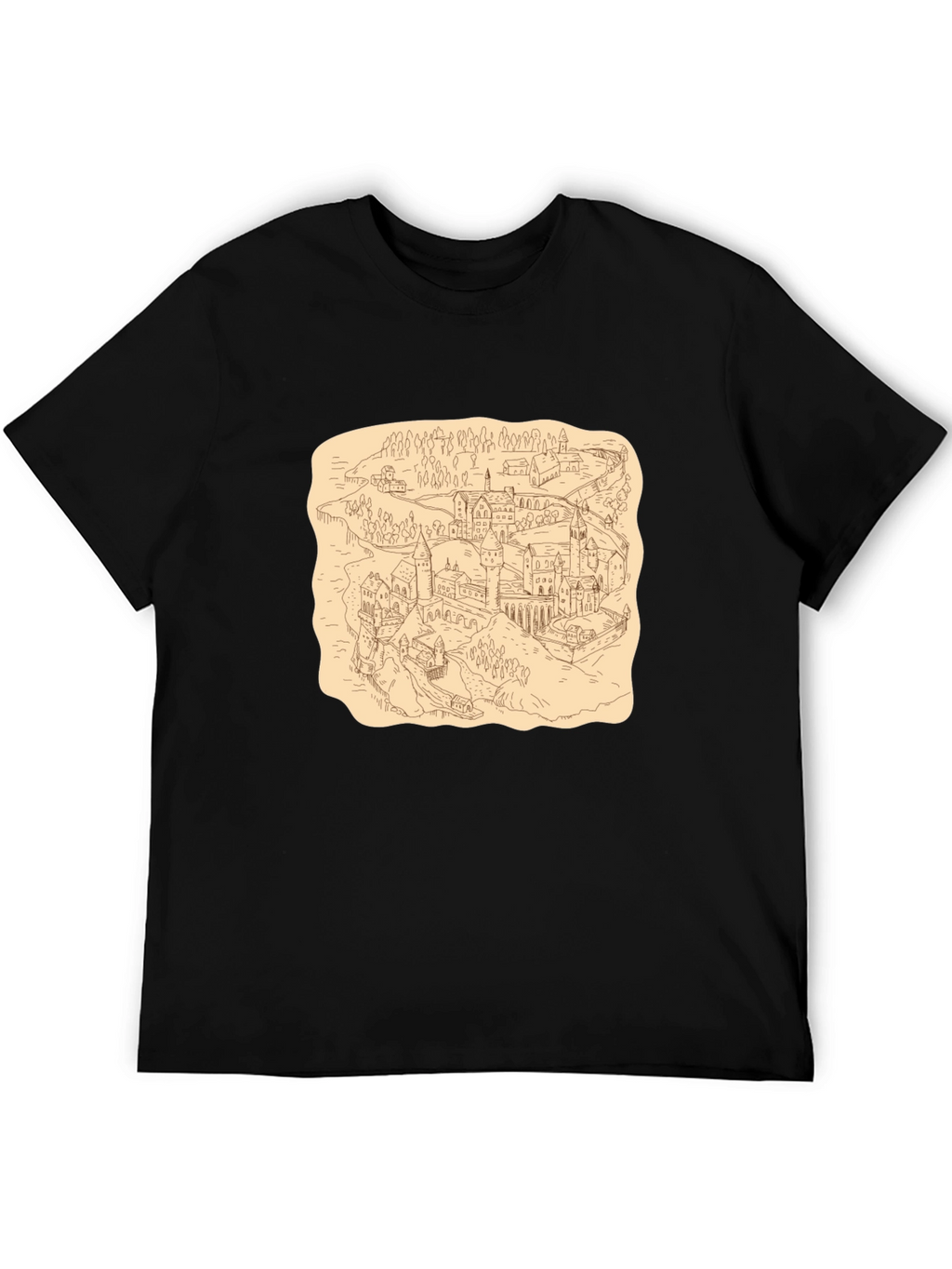 Wizarding World Map Tee - Black Cotton Shirt