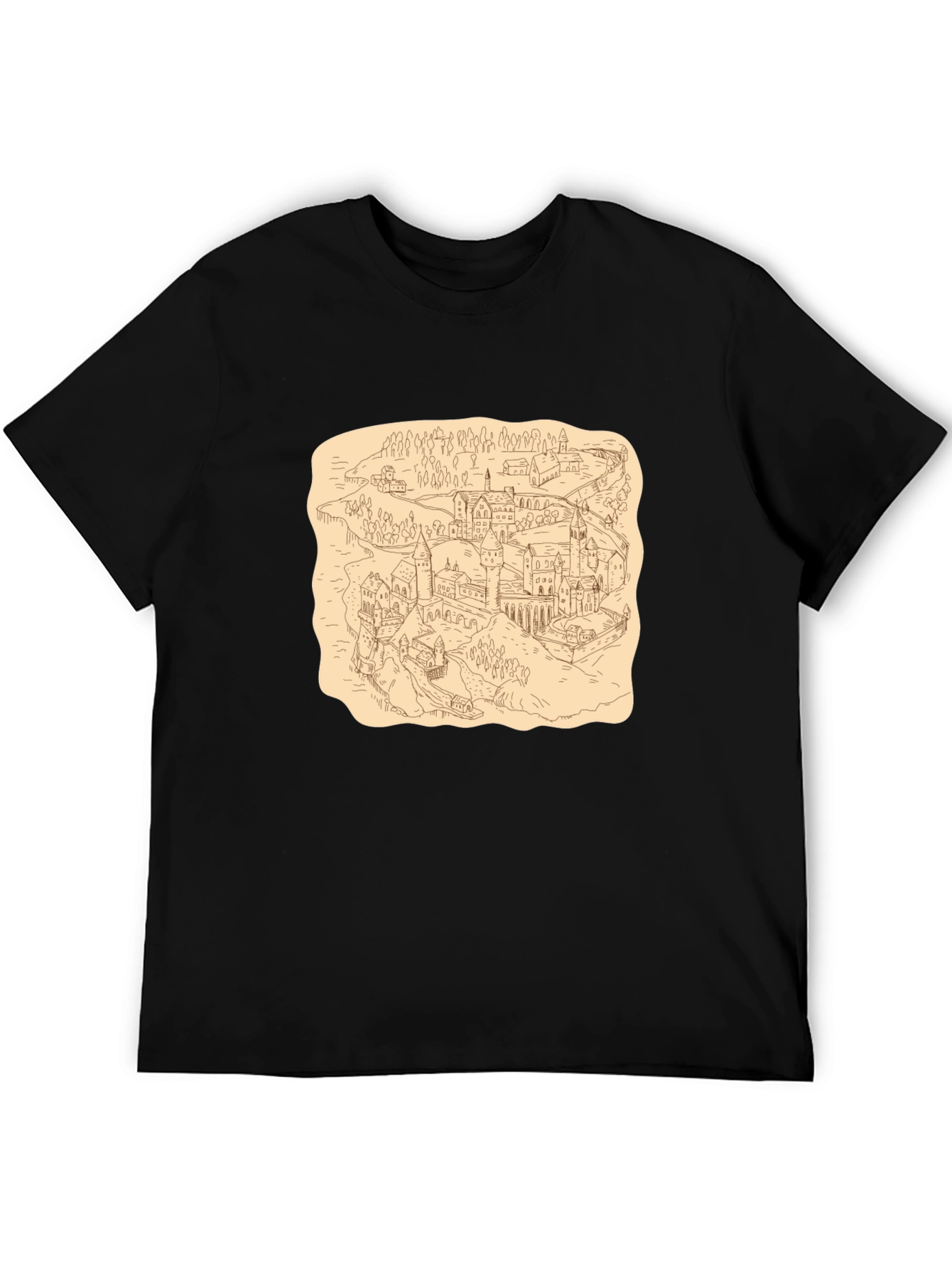 Wizarding World Map Tee - Black Cotton Shirt