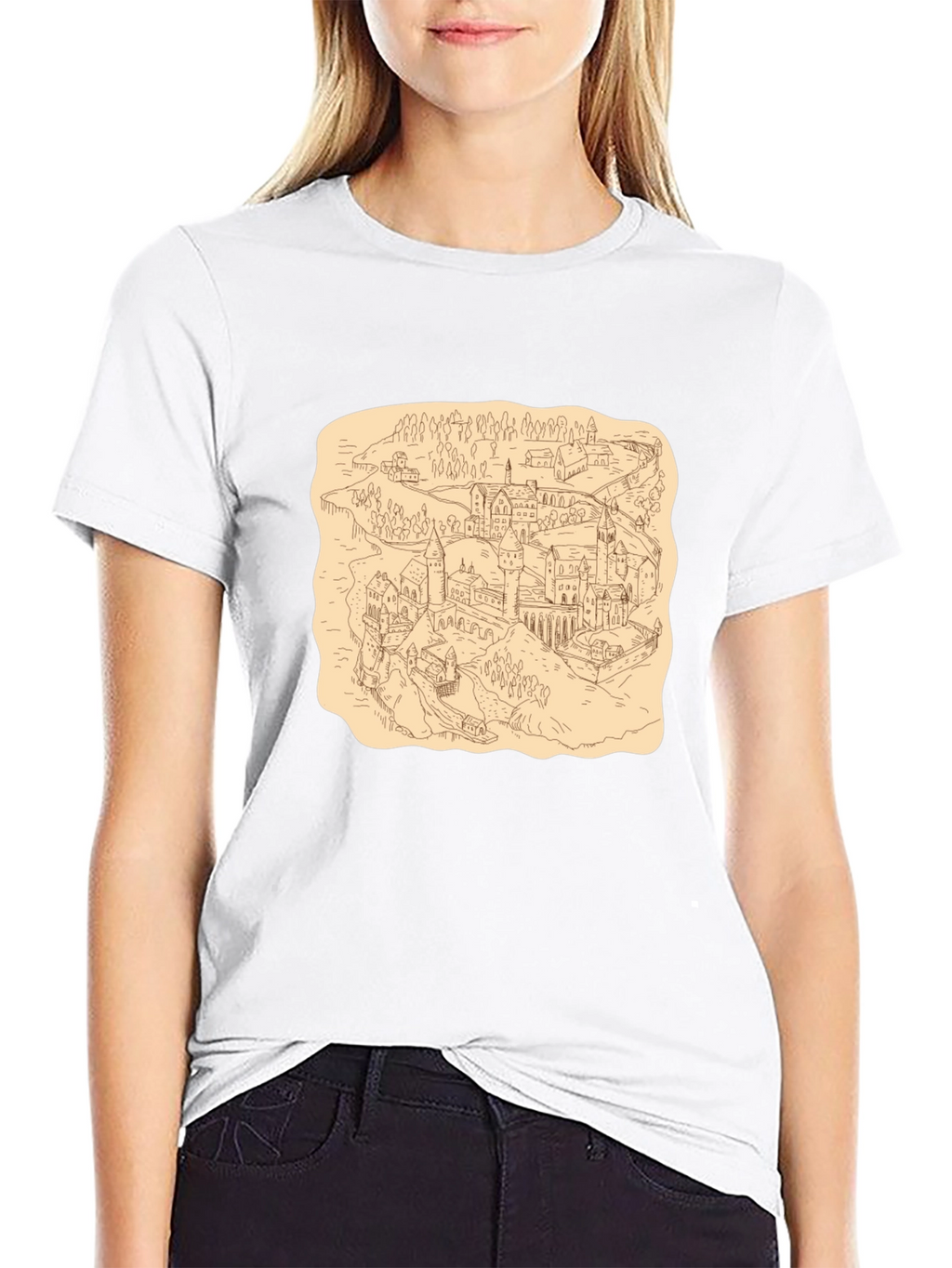 Wizarding World Map Tee - Black Cotton Shirt