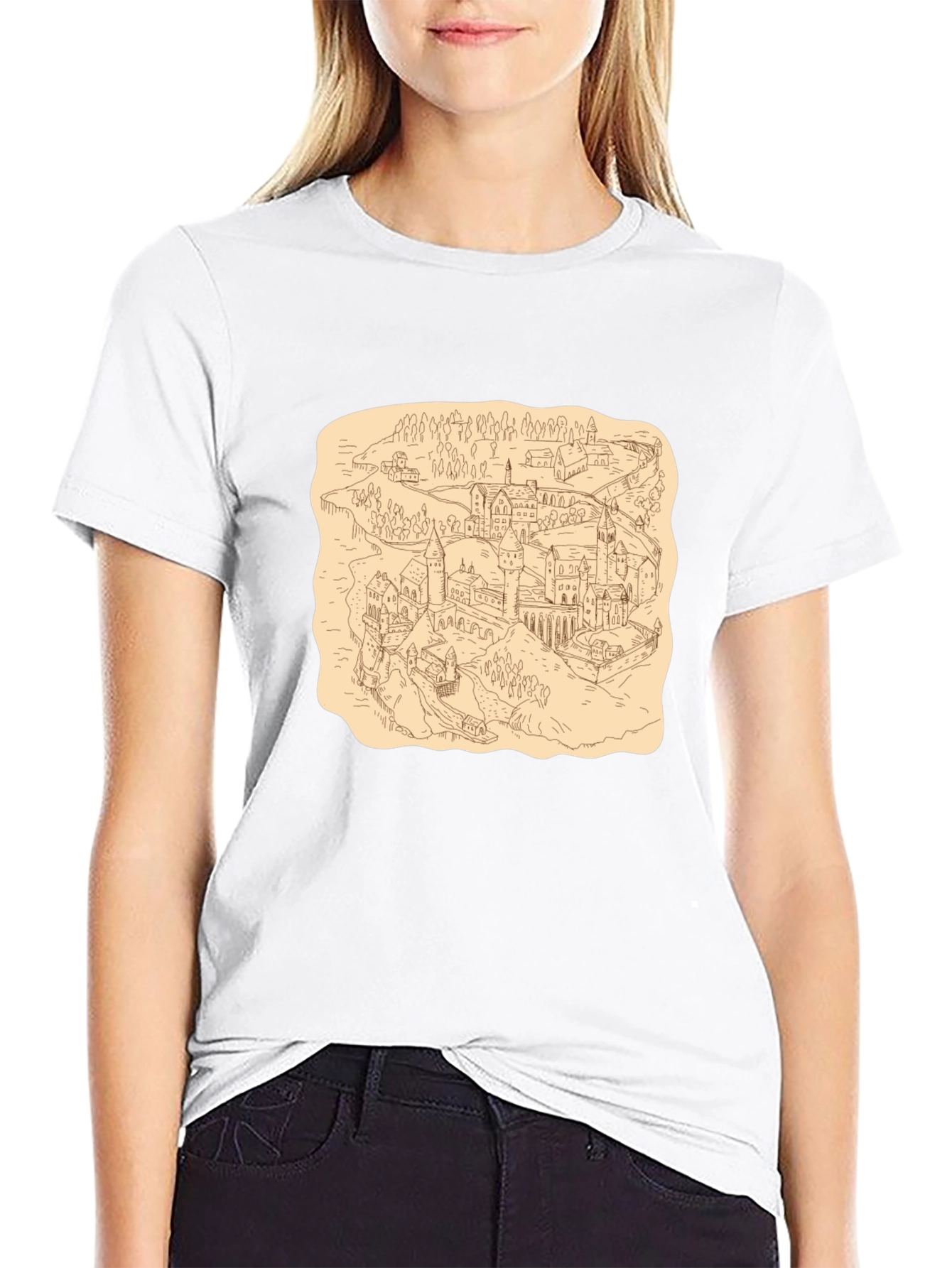 Wizarding World Map Tee - Black Cotton Shirt