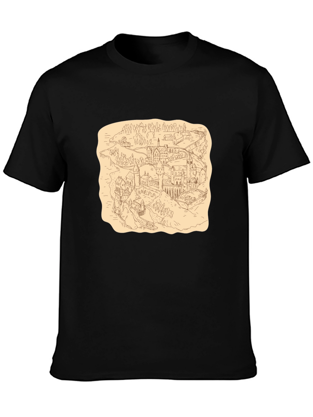 Wizarding World Map Tee - Black Cotton Shirt