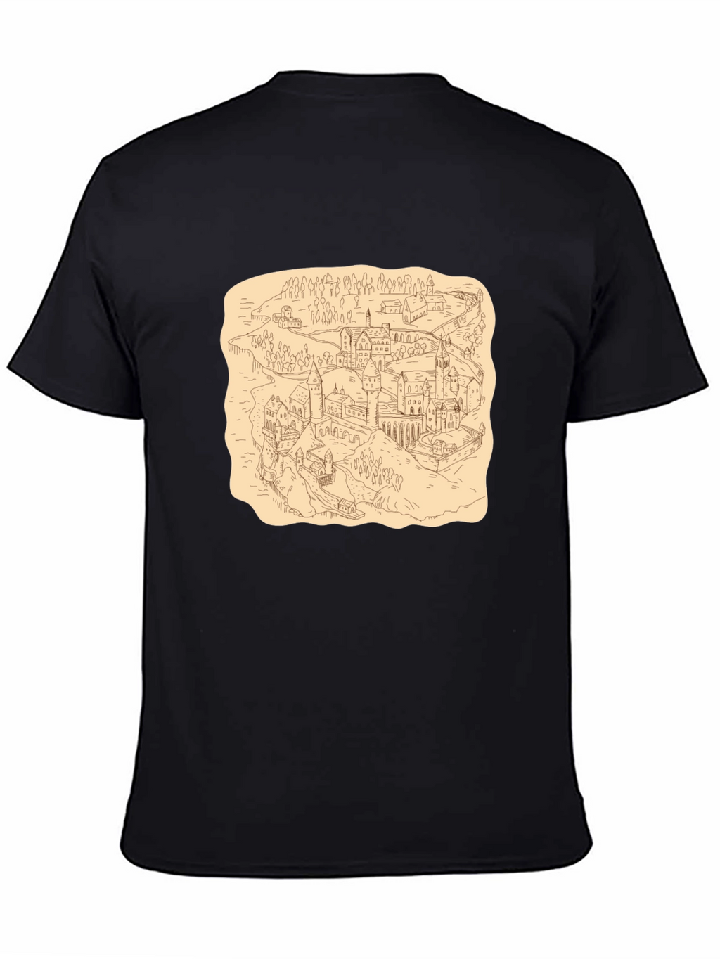 Wizarding World Map Tee - Black Cotton Shirt