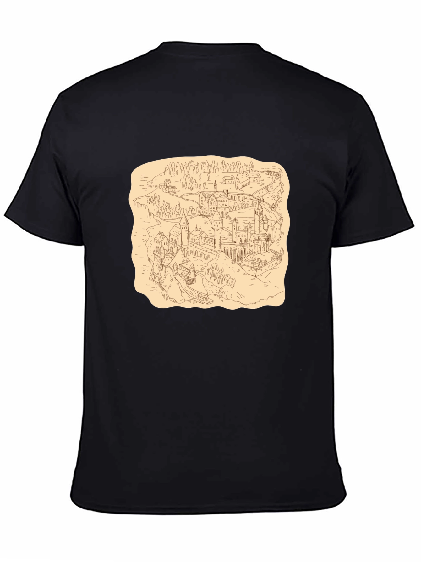 Wizarding World Map Tee - Black Cotton Shirt