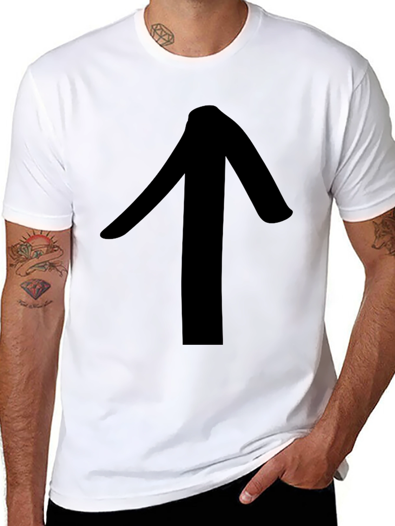Upward Arrow Graphic Tee - Modern Minimalist Design