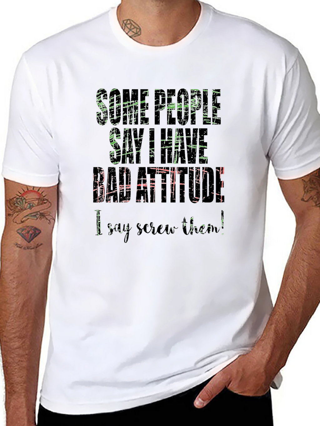 Funny Attitude Graphic Print Black T-Shirt