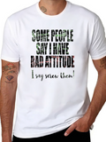 Funny Attitude Graphic Print Black T-Shirt