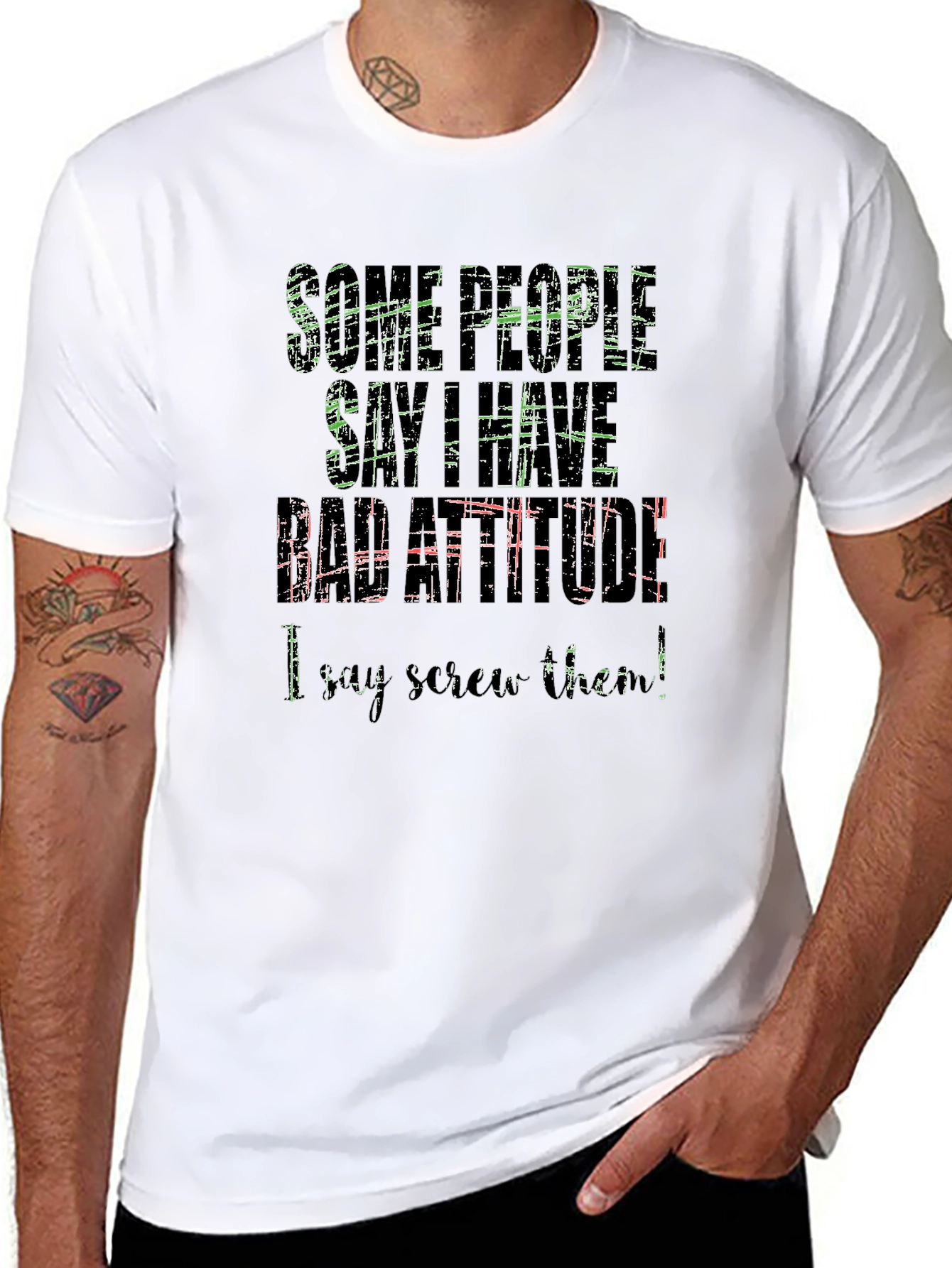 Funny Attitude Graphic Print Black T-Shirt