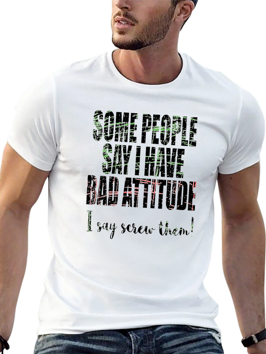 Funny Attitude Graphic Print Black T-Shirt