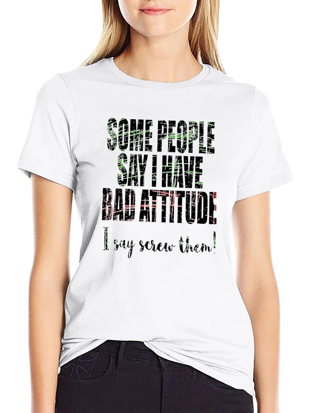 Funny Attitude Graphic Print Black T-Shirt