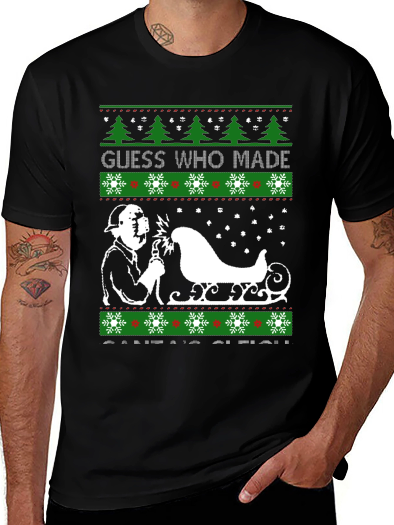 Welder Made Santas Sleigh Christmas T-Shirt