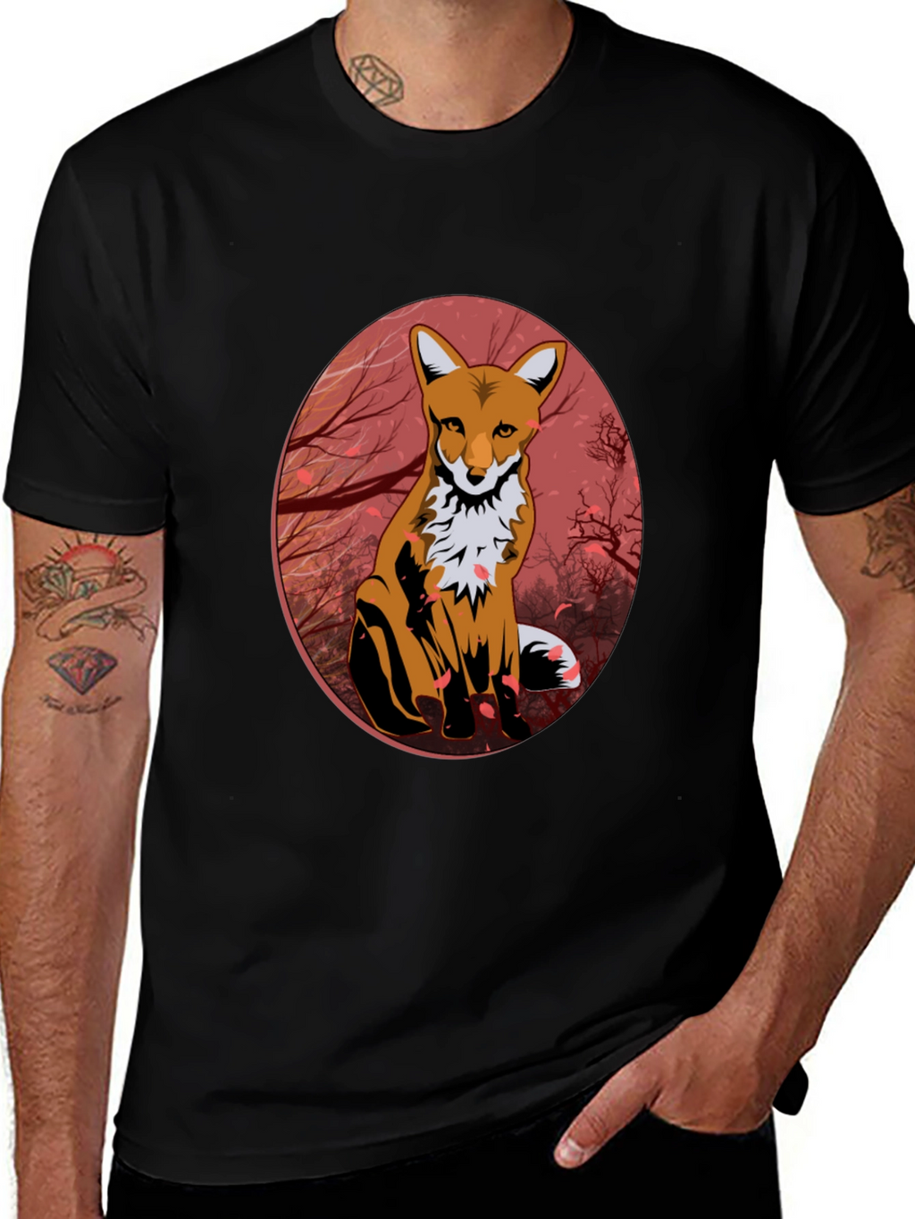 Fox Graphic Tee - Mens Black T-Shirt
