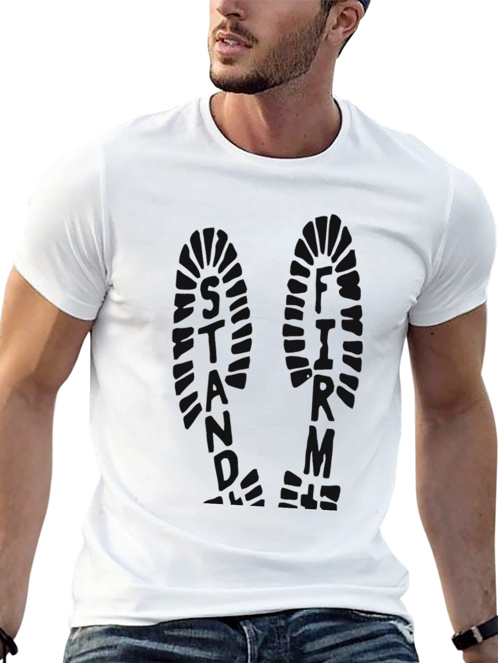 Mens Black Graphic Print T-Shirt