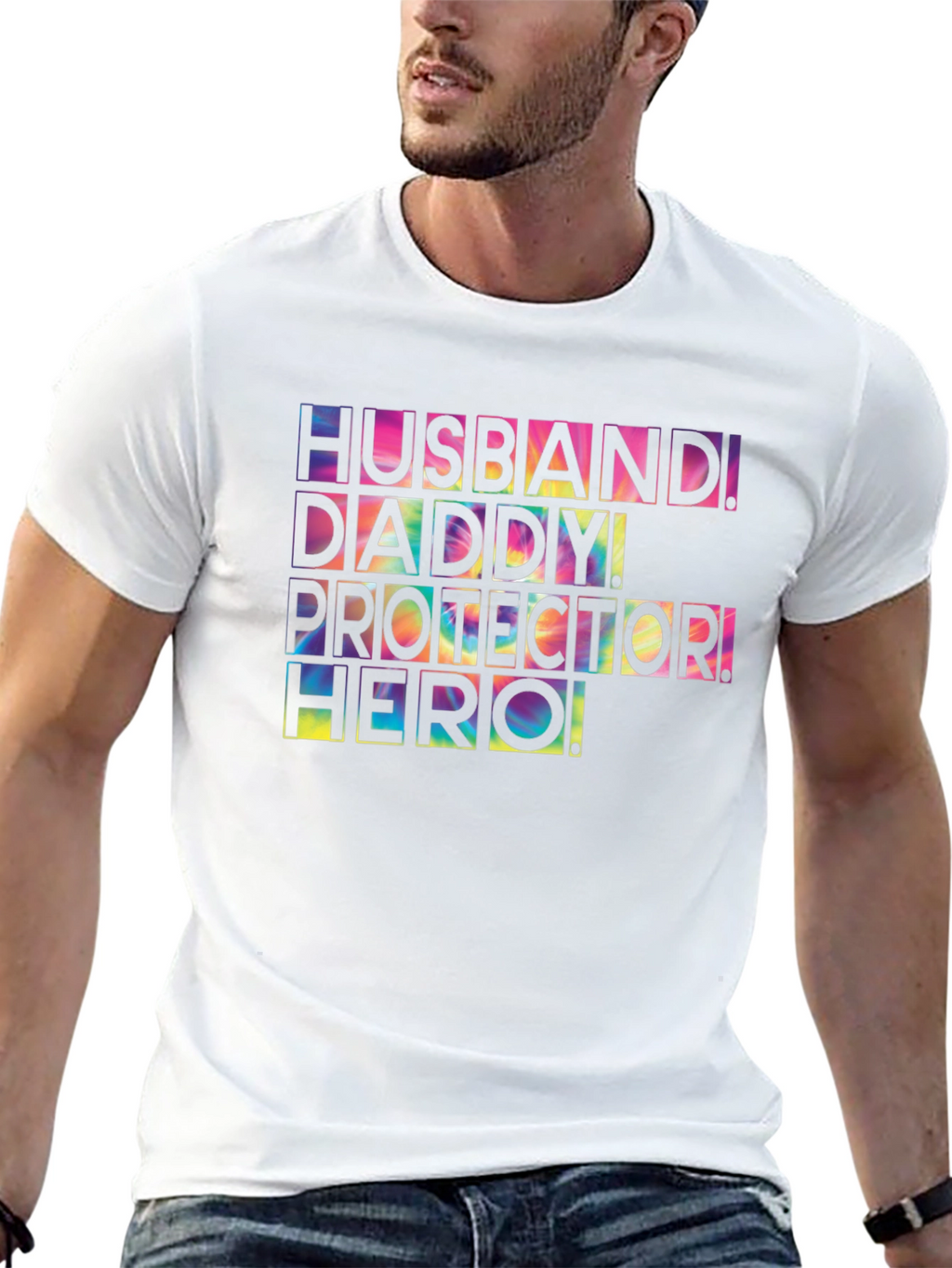 Husband Daddy Protector Hero Graphic Tee