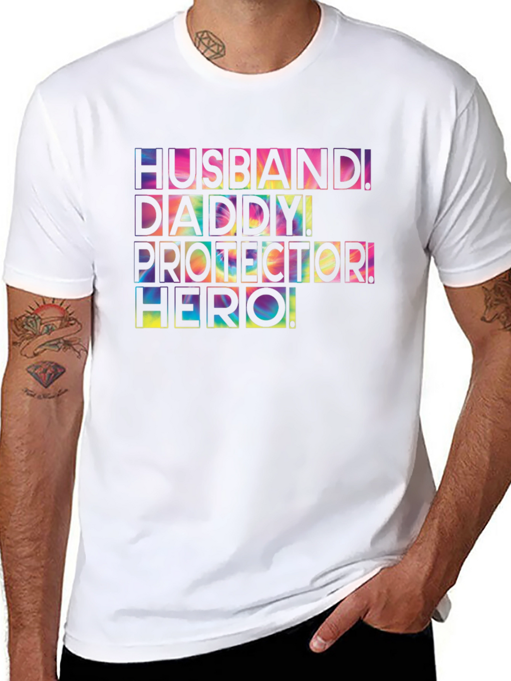 Husband Daddy Protector Hero Graphic Tee