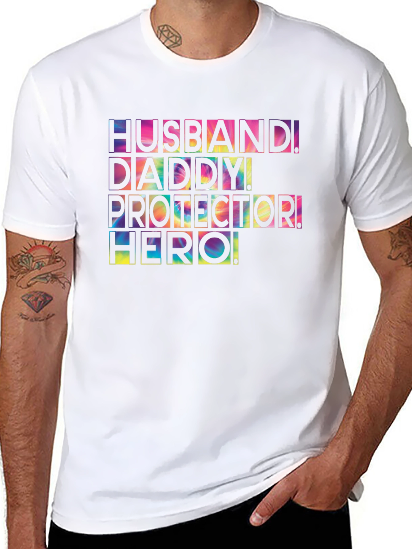 Husband Daddy Protector Hero Graphic Tee