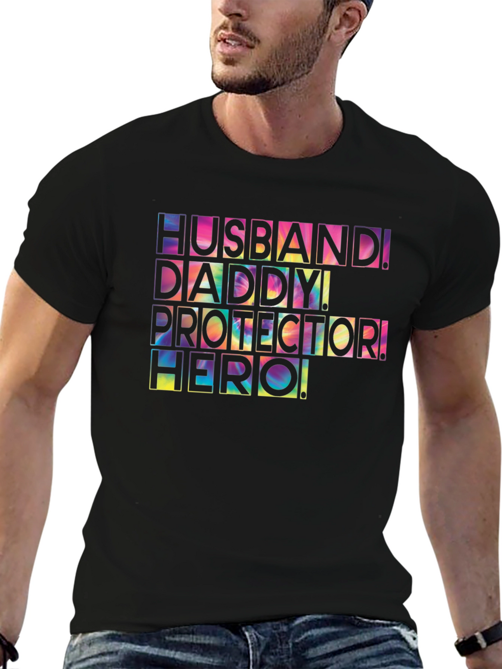 Husband Daddy Protector Hero Graphic Tee