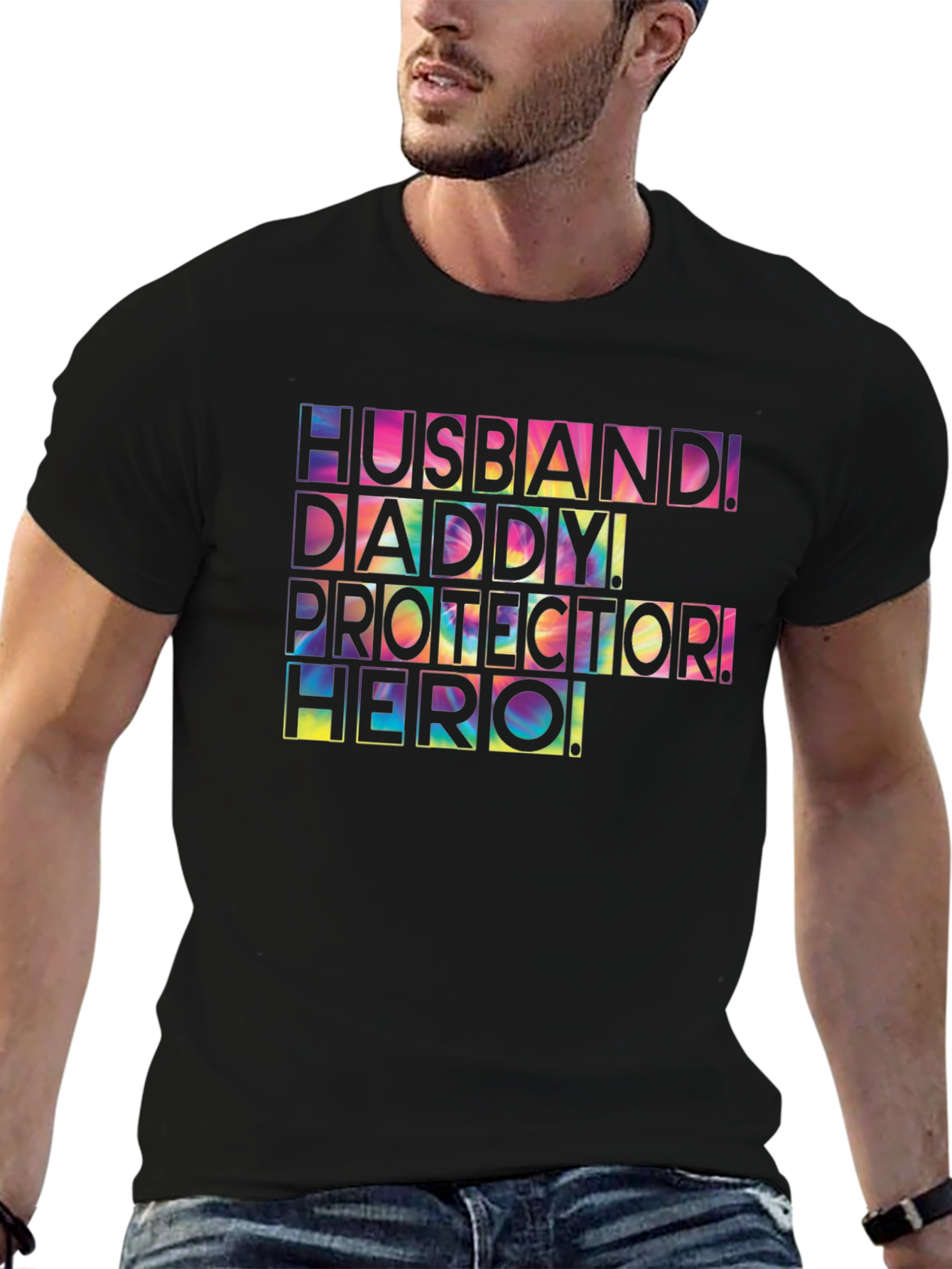 Husband Daddy Protector Hero Graphic Tee