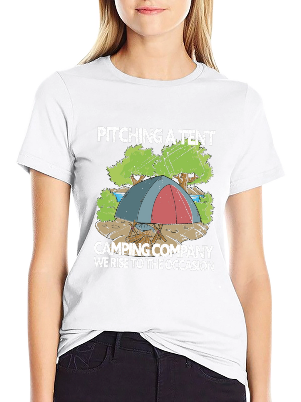 Camping Company T-Shirt: Pitching a Tent Design