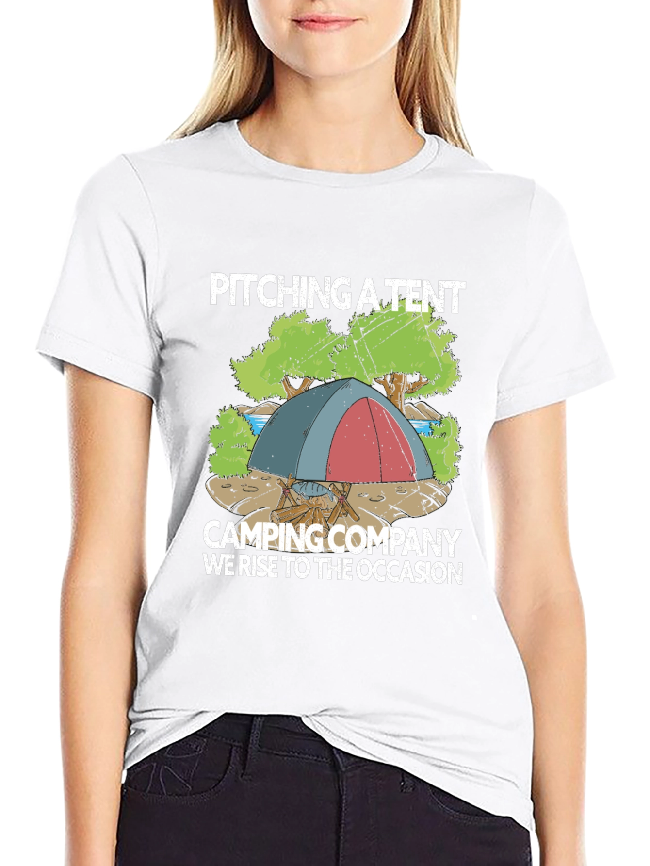 Camping Company T-Shirt: Pitching a Tent Design
