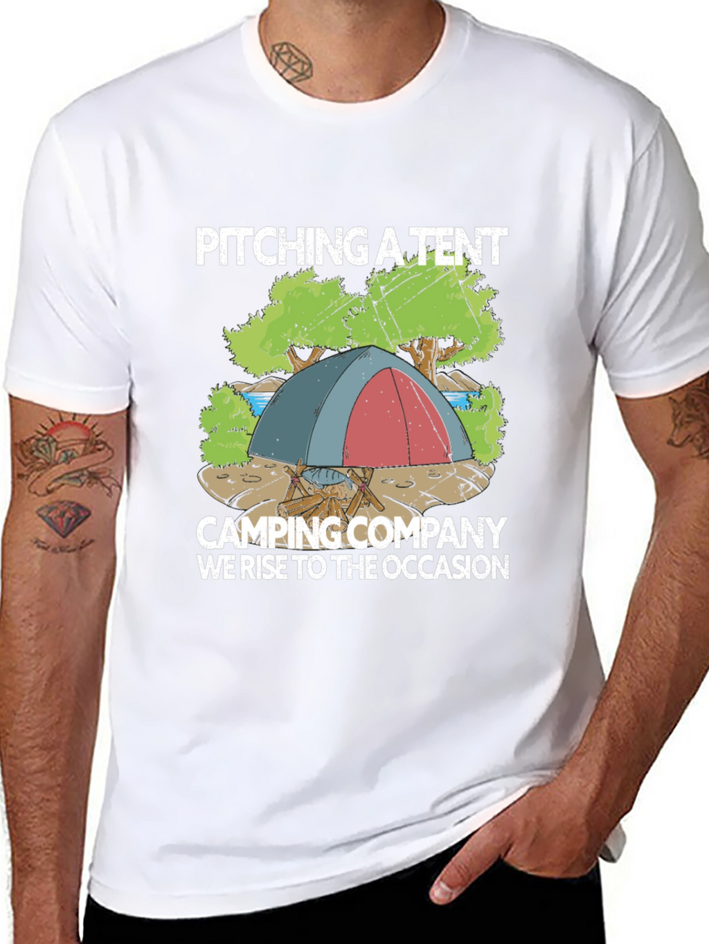 Camping Company T-Shirt: Pitching a Tent Design