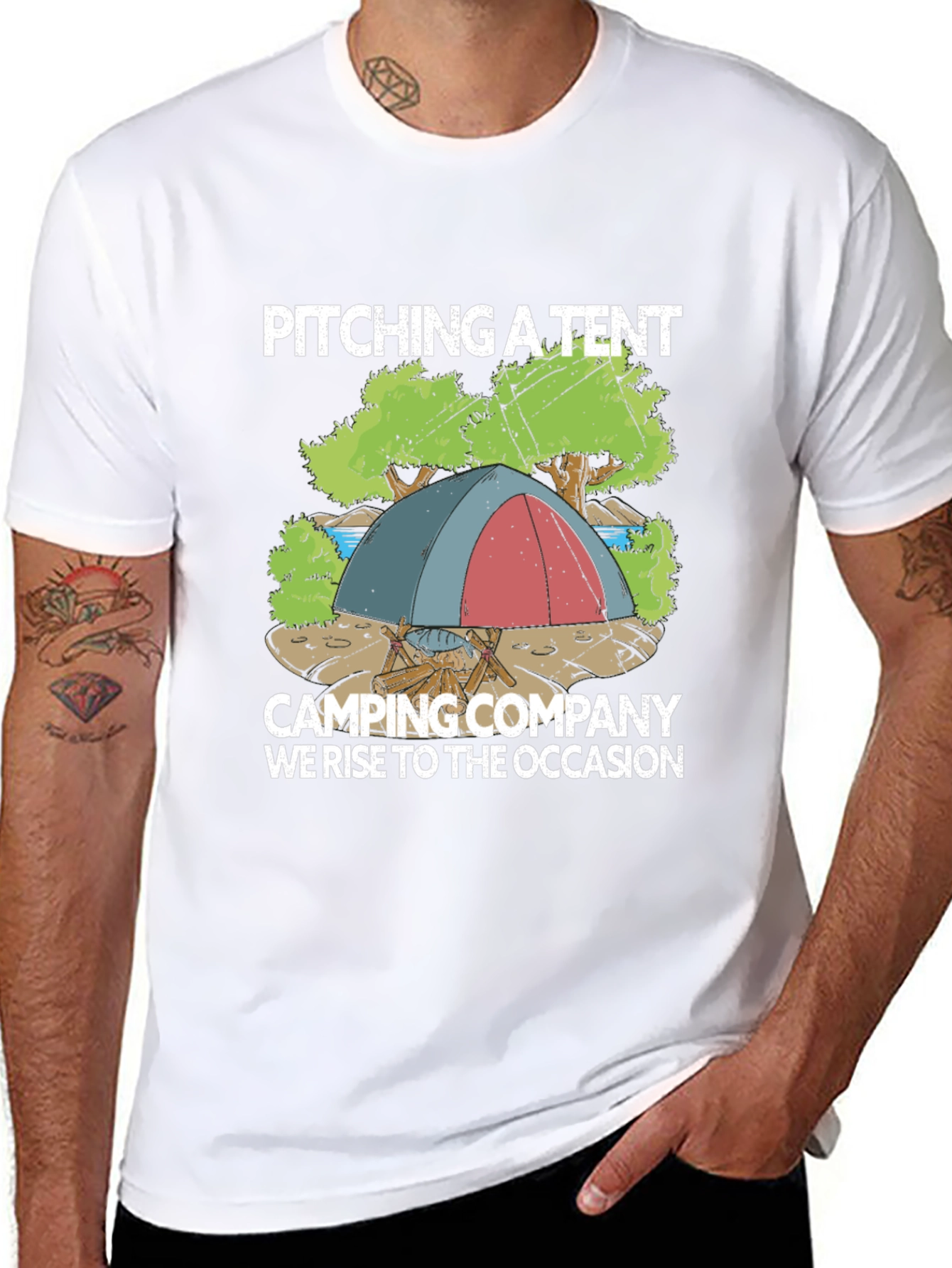 Camping Company T-Shirt: Pitching a Tent Design