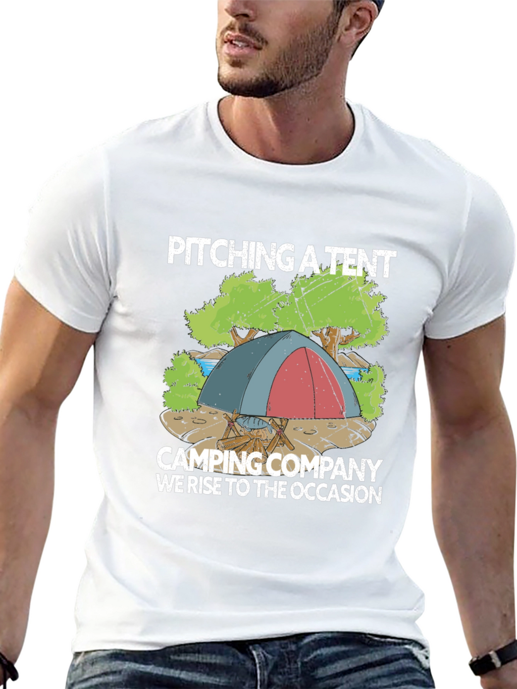 Camping Company T-Shirt: Pitching a Tent Design