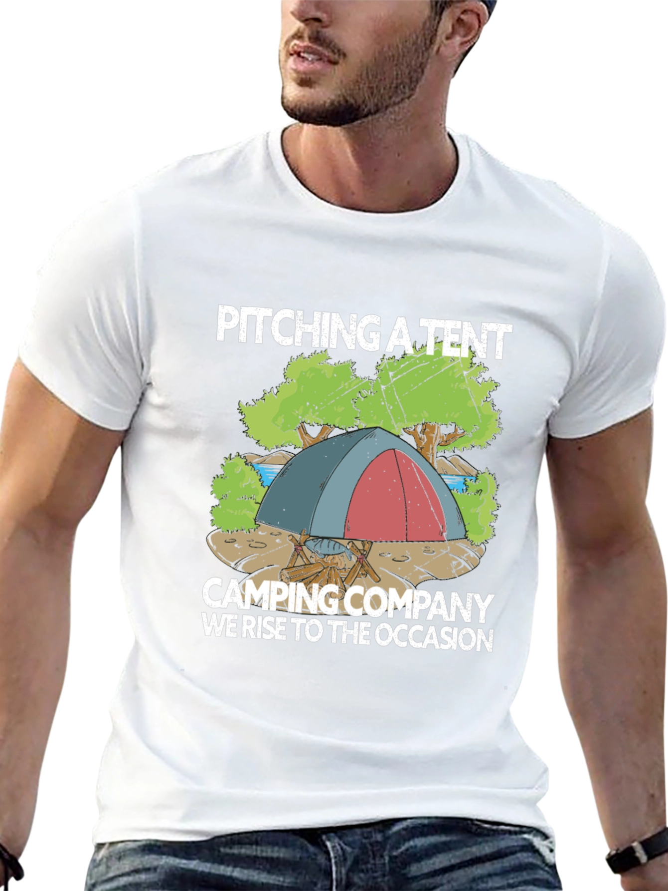 Camping Company T-Shirt: Pitching a Tent Design