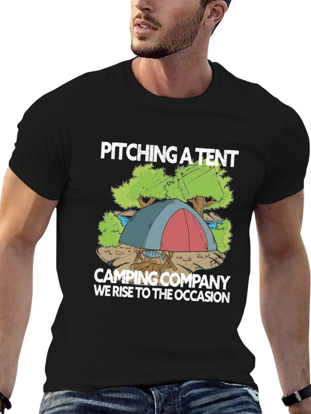 Camping Company T-Shirt: Pitching a Tent Design