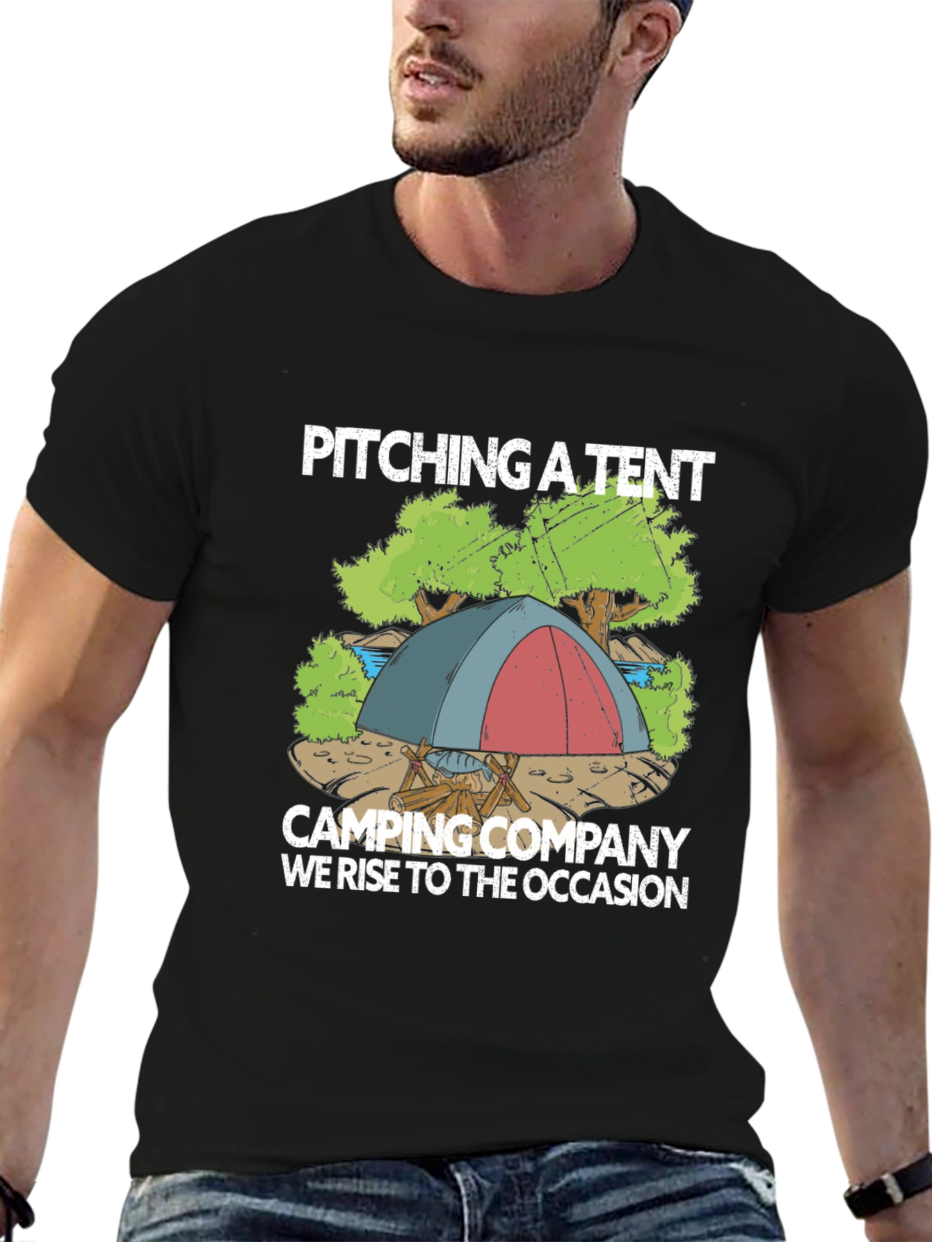 Camping Company T-Shirt: Pitching a Tent Design