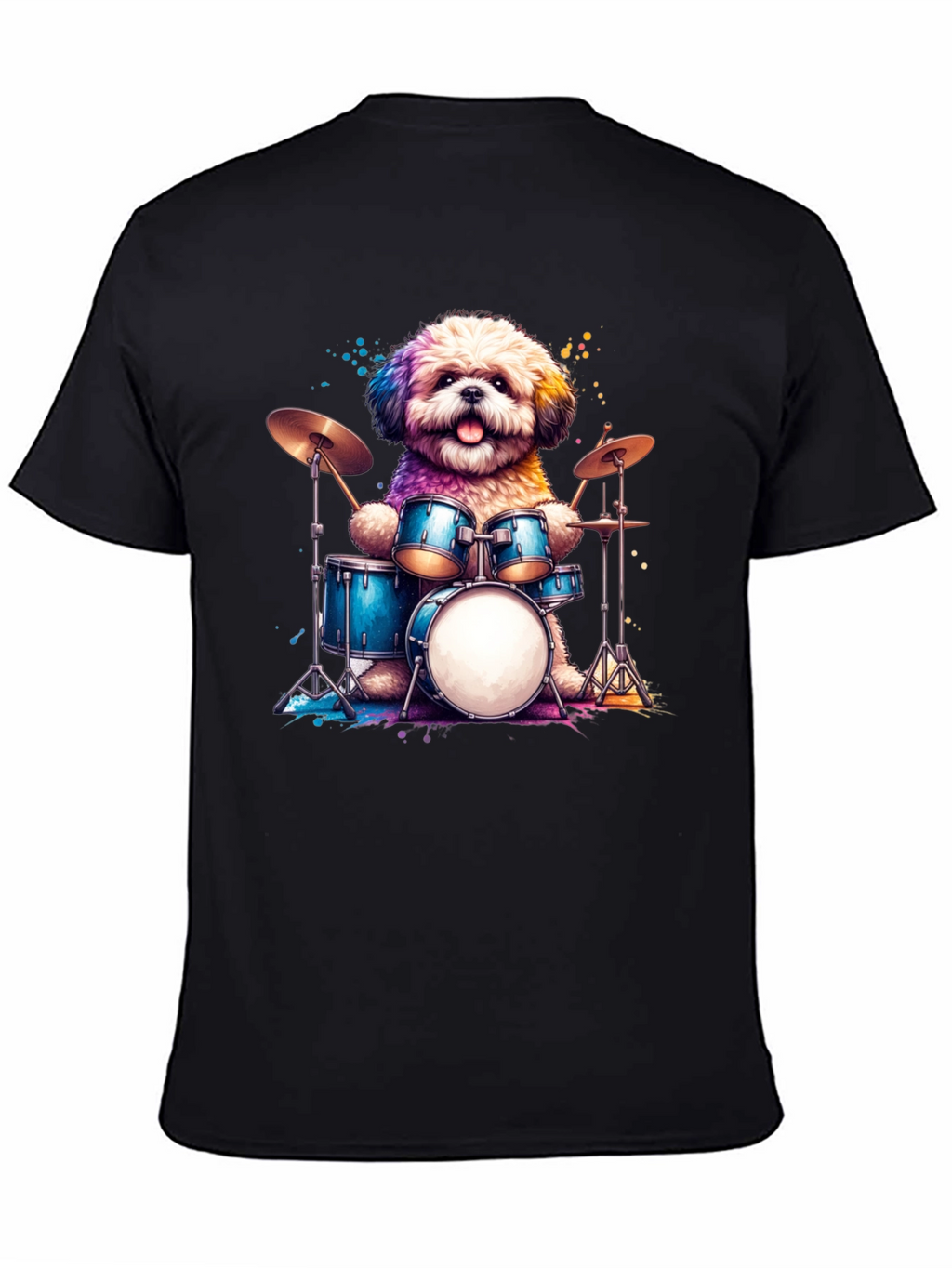 Dog Drummer T-Shirt - Music Lover Tee