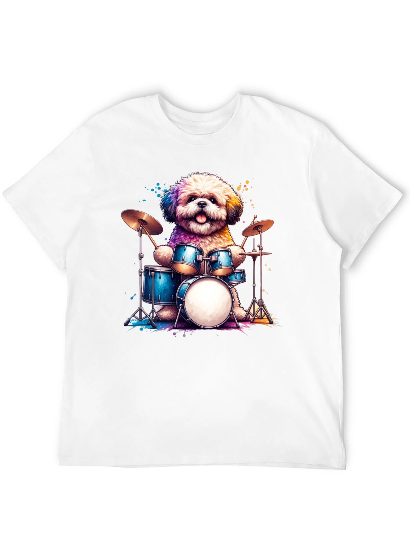 Dog Drummer T-Shirt - Music Lover Tee