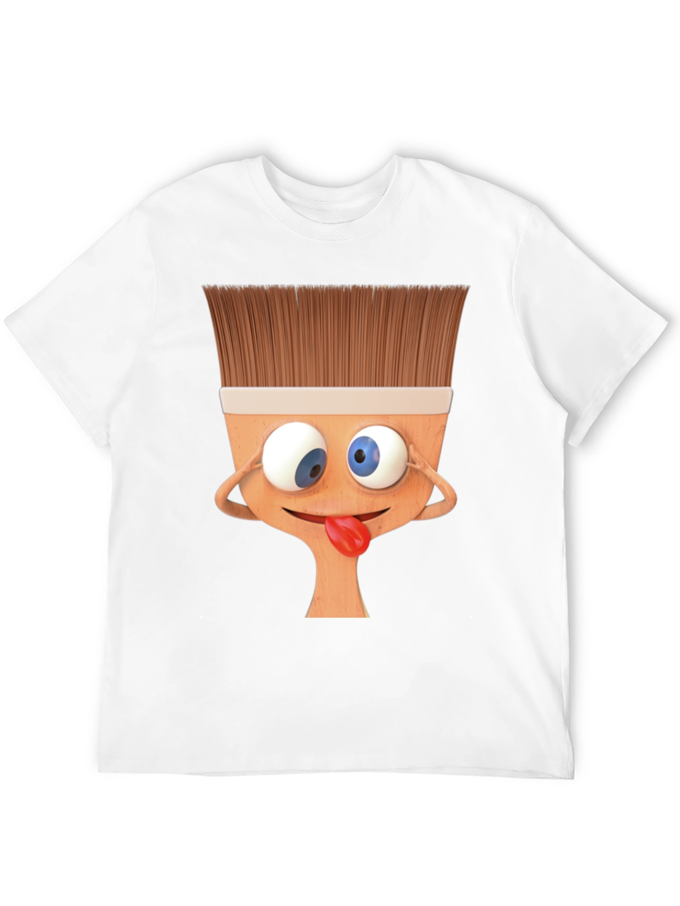 Funny Paintbrush Cartoon Black T-Shirt