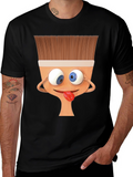 Funny Paintbrush Cartoon Black T-Shirt