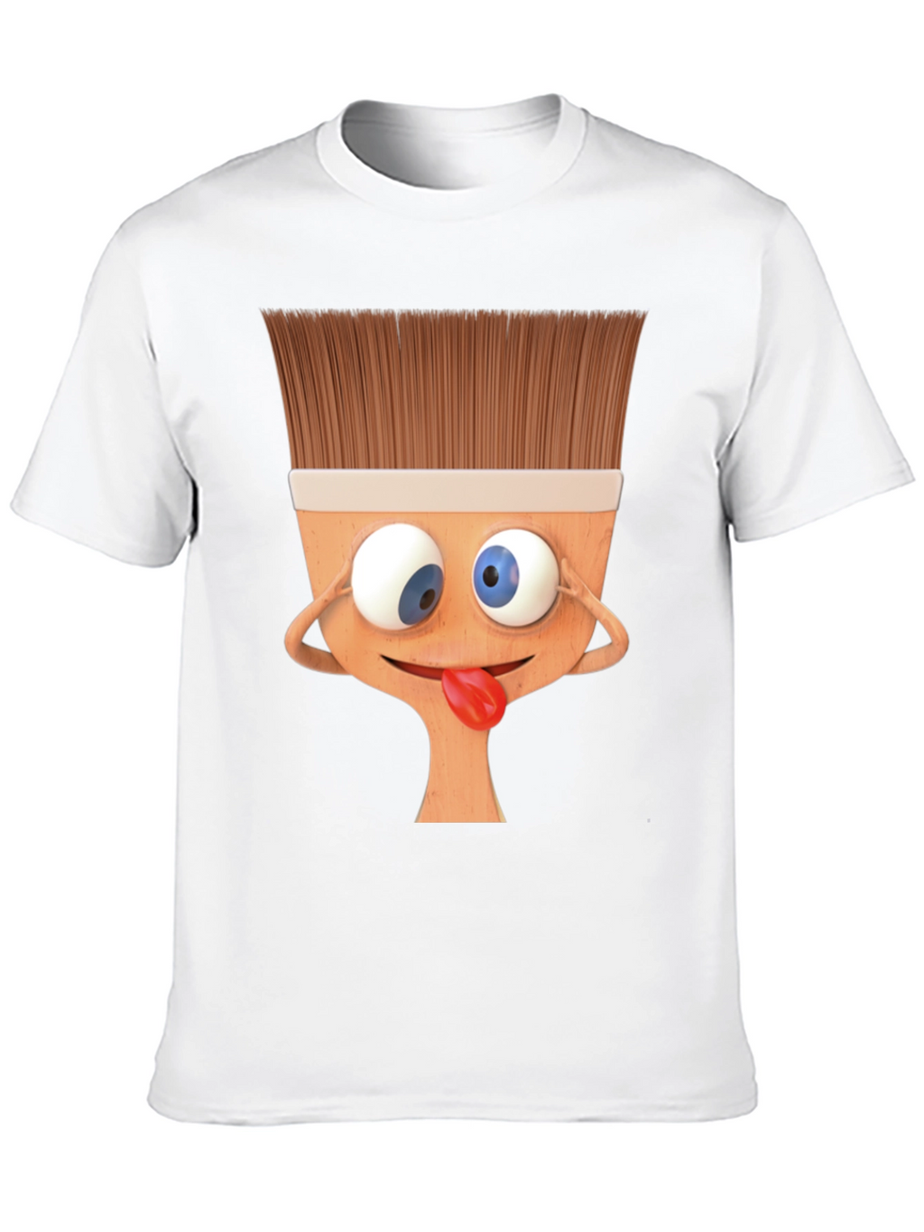 Funny Paintbrush Cartoon Black T-Shirt