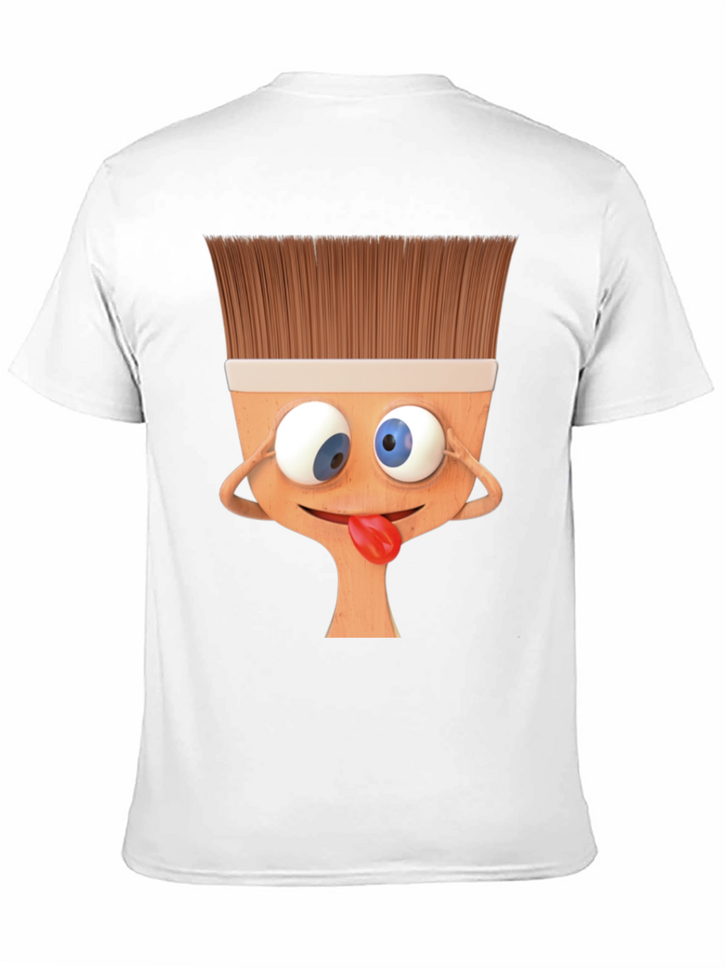 Funny Paintbrush Cartoon Black T-Shirt