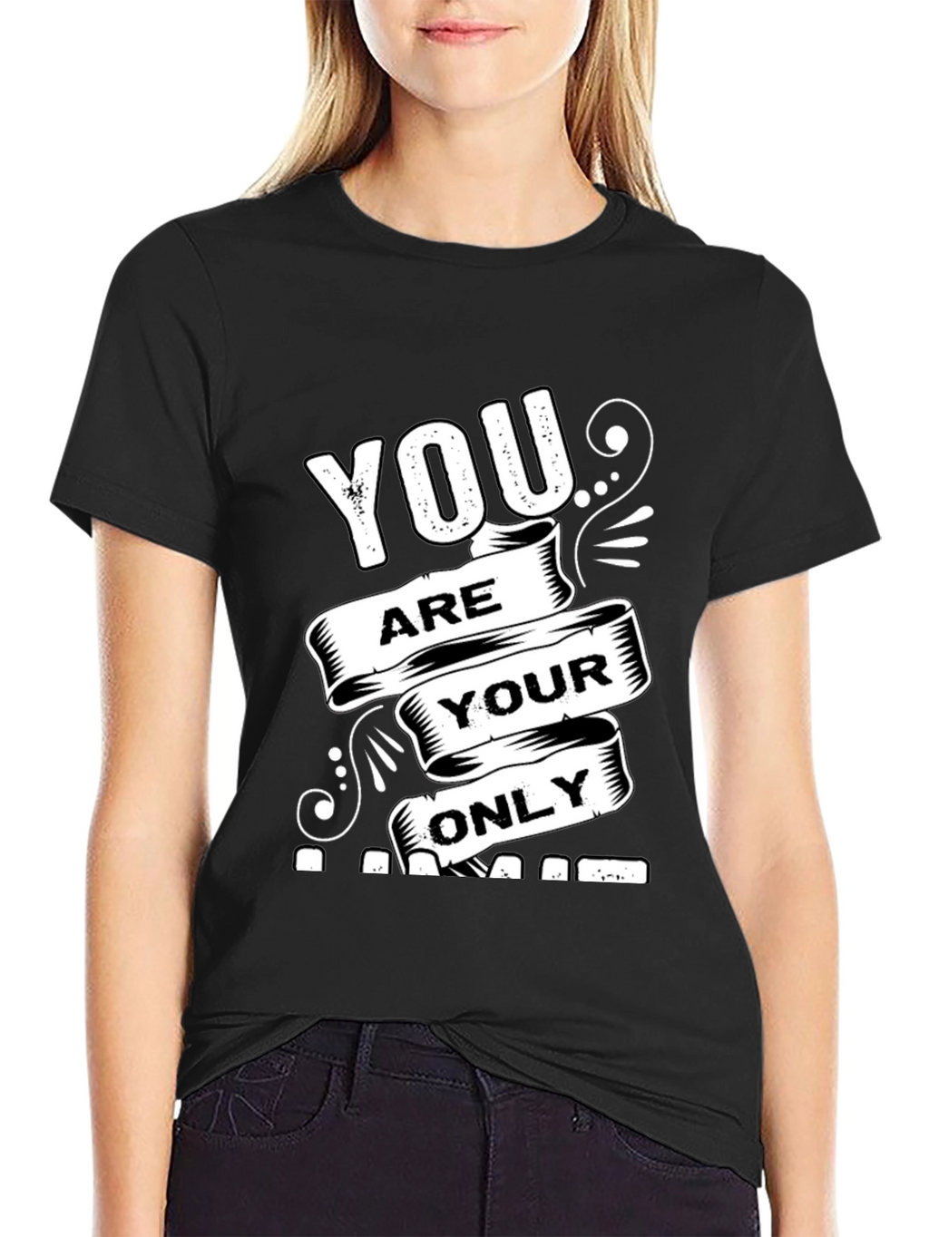 Motivational Black T-Shirt: You Are Your Only Limit