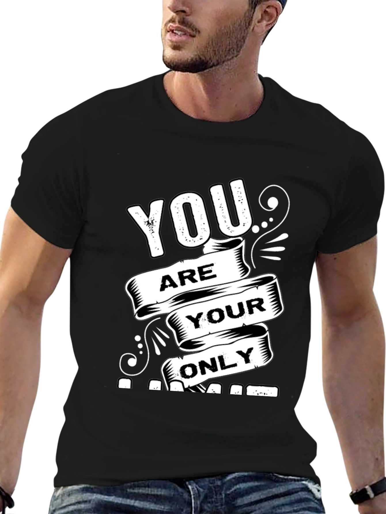 Motivational Black T-Shirt: You Are Your Only Limit
