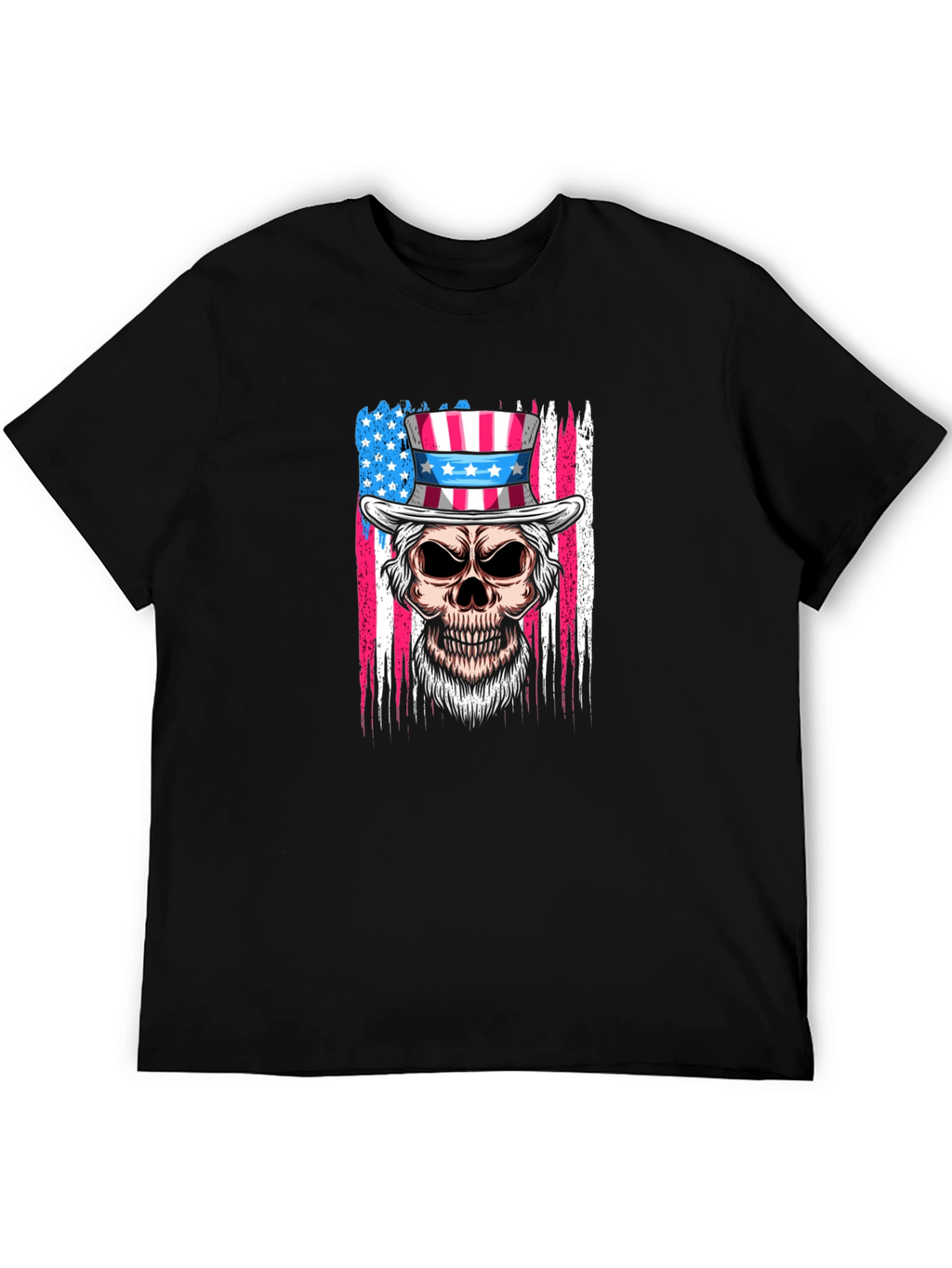 Patriotic Skull T-Shirt - USA Flag Design