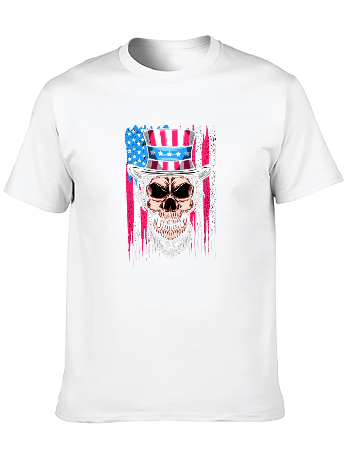 Patriotic Skull T-Shirt - USA Flag Design
