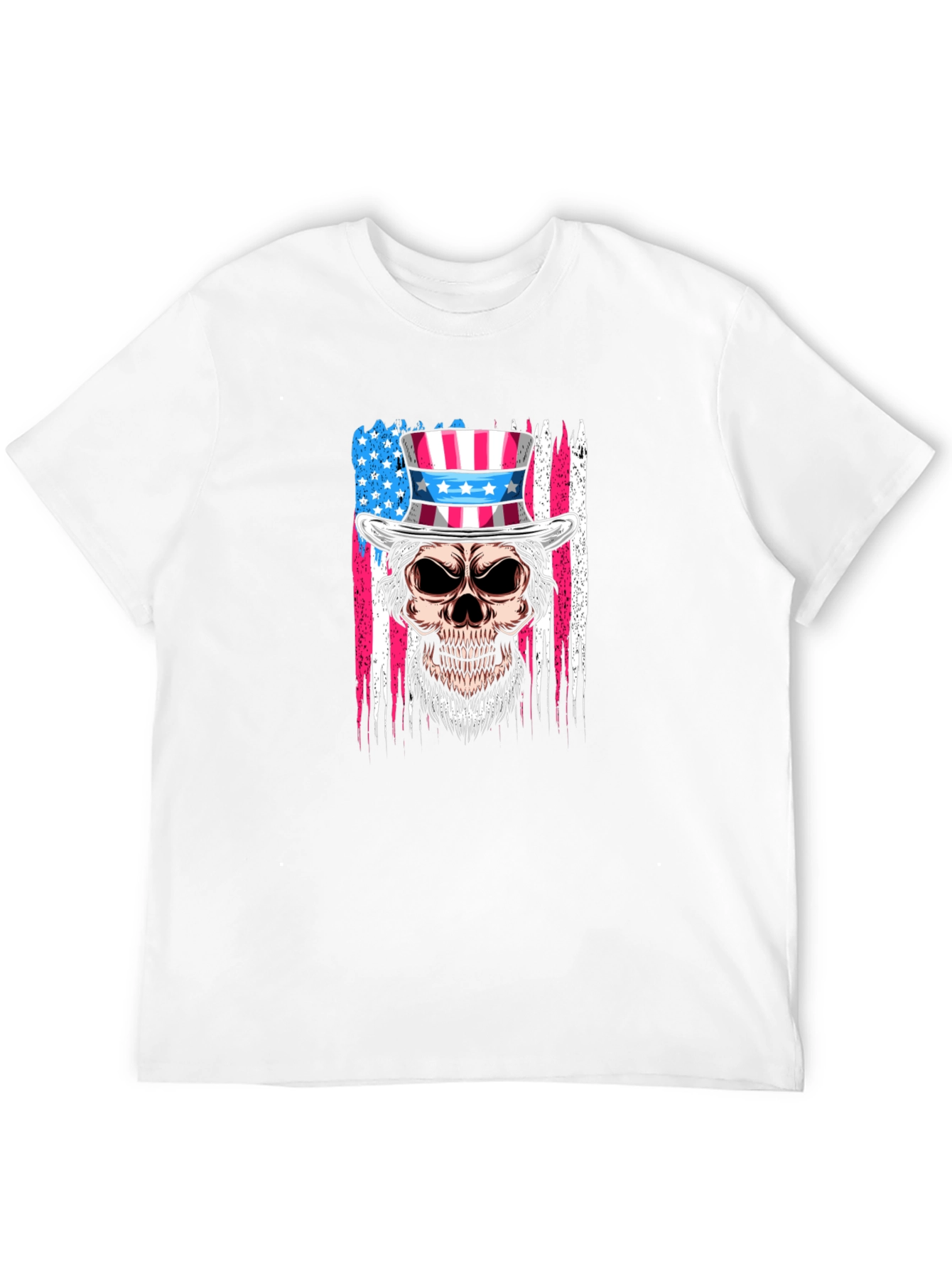 Patriotic Skull T-Shirt - USA Flag Design