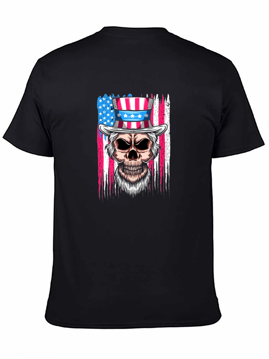 Patriotic Skull T-Shirt - USA Flag Design