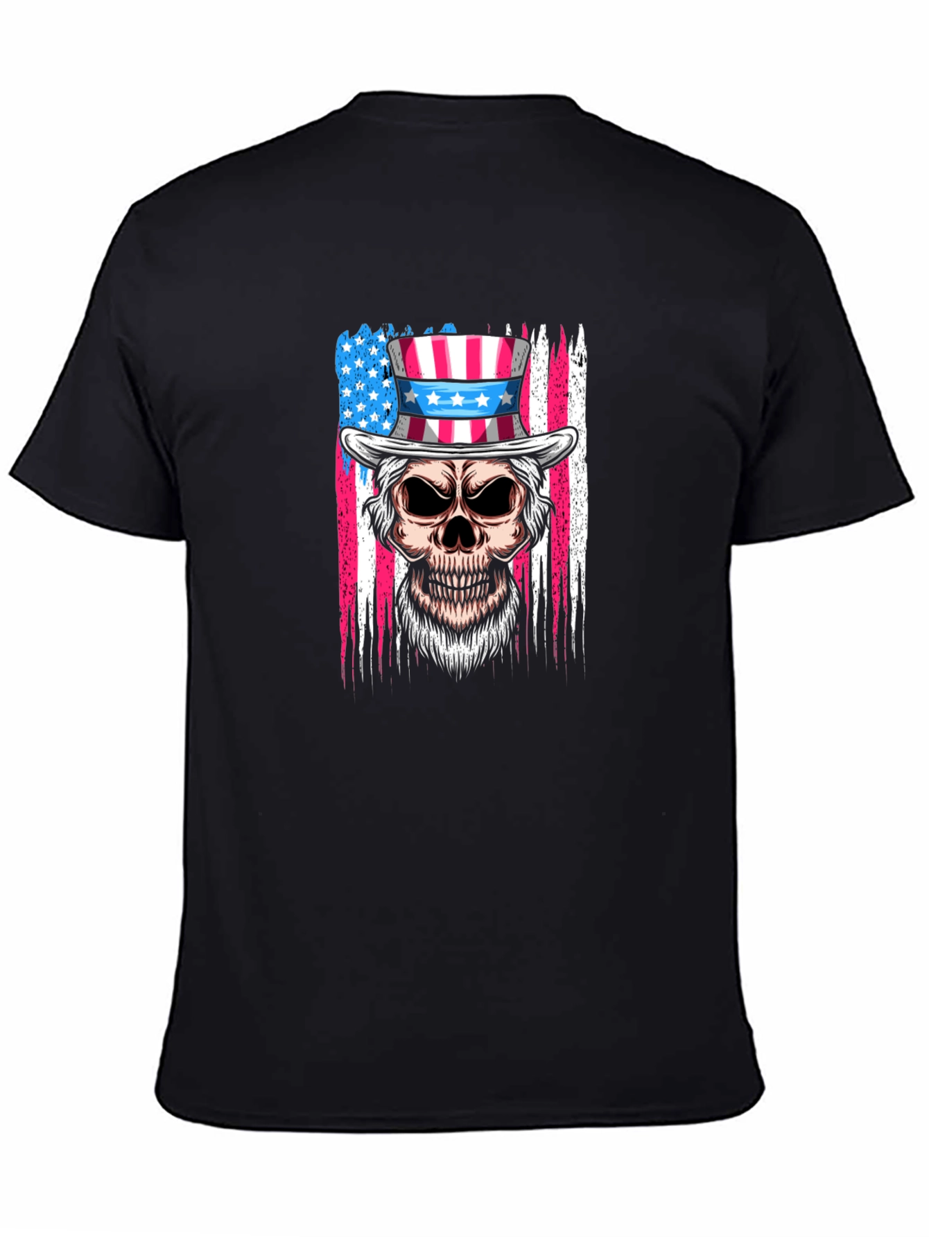 Patriotic Skull T-Shirt - USA Flag Design